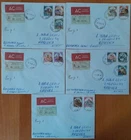 1980 ITALY - 5 FDC INSURED - 1st DAY ENVELOPES WITH STAMPS SERIES CASTLES