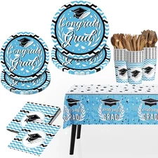 KatchOn 2025 Graduation Party Supplies Pack of 176 Plates Napkins Cups Tablec...
