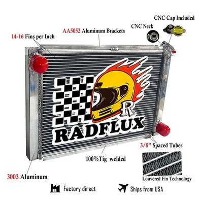 #209637 24'' x 16'' Radiator Universal Ultra Light Drag Race Low Profile Aluminum
