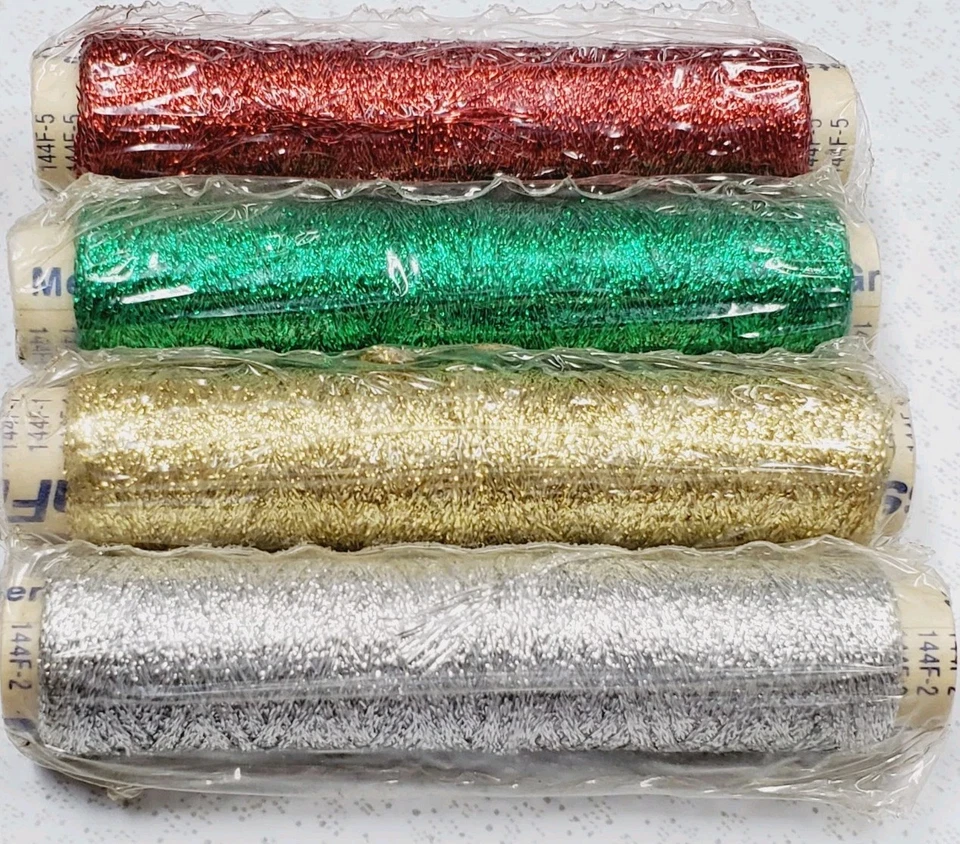 Rhode Island Textiles (YLI) Metallic Ribbon Floss Lot of 4 CHRISTMAS COLORS (1) - Image 4 of 4