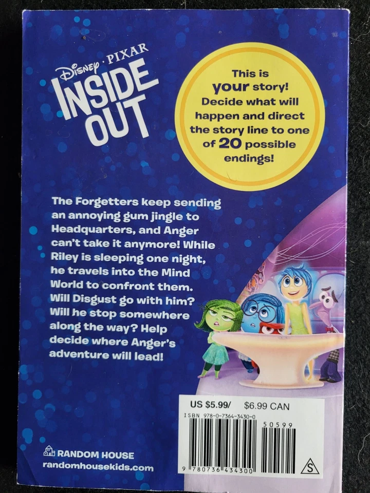 Libro de Disney Pixar Inside Out ¡Qué debería hacer Riley y olvidar esto! Lote de 2 botas Foto 3 de 4