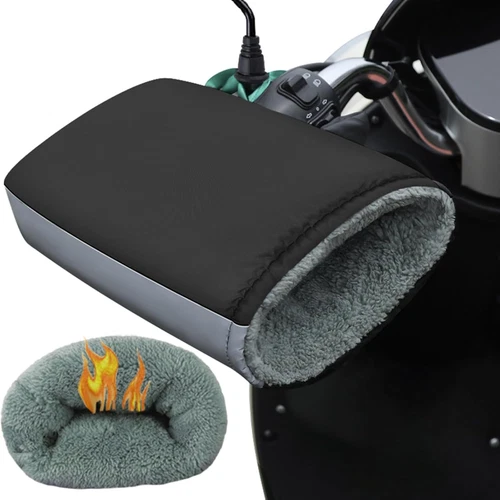 Motorcycle Handlebar Muffs Bike Gloves Waterproof One Size, Black