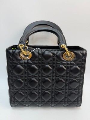 SJ0001 YS1583X Dior Lady D-Joy Bag in Black Cannage Lambskin with
