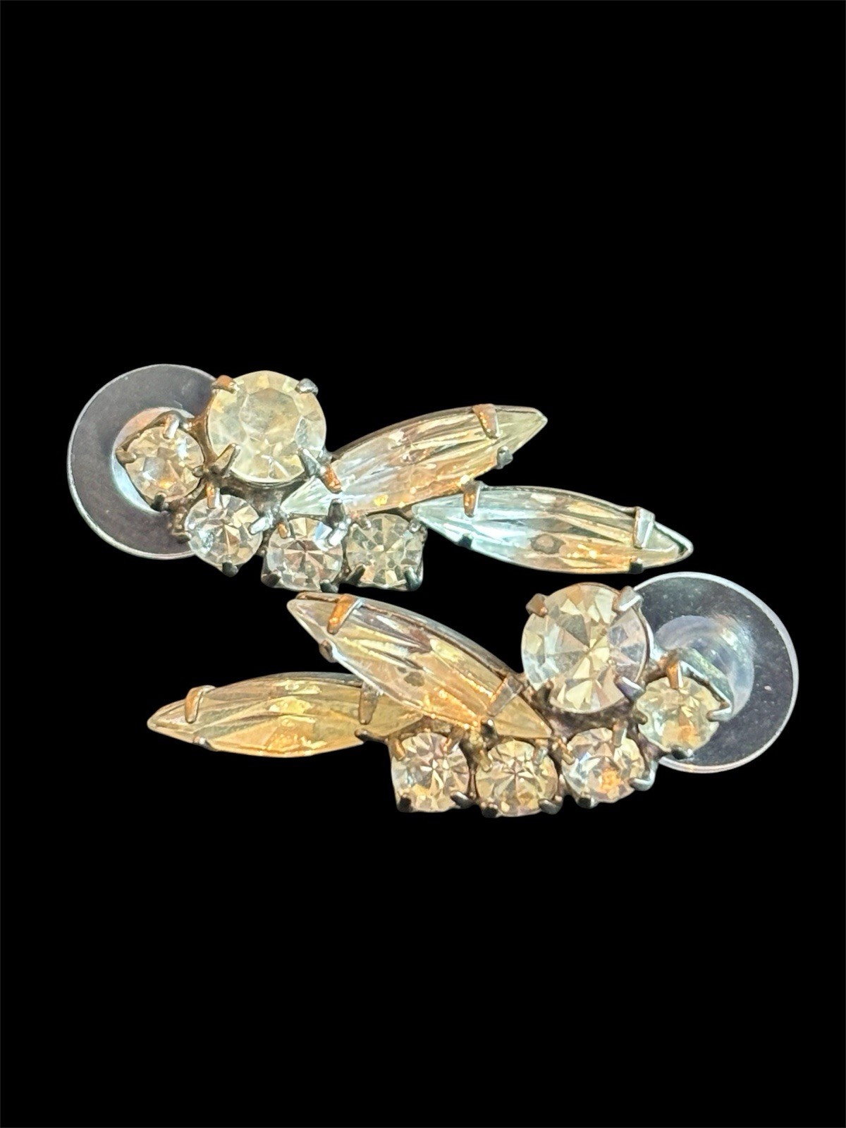 MCM Clear Prong Set Rhinestone Statement Earrings - image 2