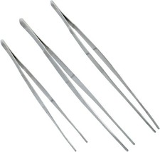 3Pcs Stainless Steel Tweezer Set 8" 10" 12" , Long Tweezers with Precision Serr