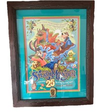 Framed Disneyland 25th Anniversary Splash Mountain Poster & WDI Pin LE 200
