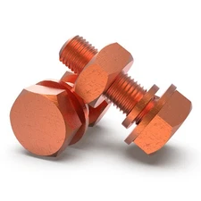 T2 Copper Hexagon Head Set Screw+Nut+Flat/Spring Washer Kit M3,4,5,6,8,10,12,14