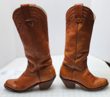 BEAUTIFUL 1977 VINTAGE WOMEN'S STEWART HANDMADE LEATHER BOOTS SIZE 5B