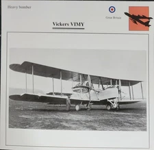 Vickers Plane Picture Original Vtg Aircraft Detail Info Collector Card 