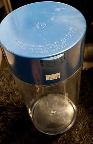 Clear Blue Vacuum Sealed Plastic Container
