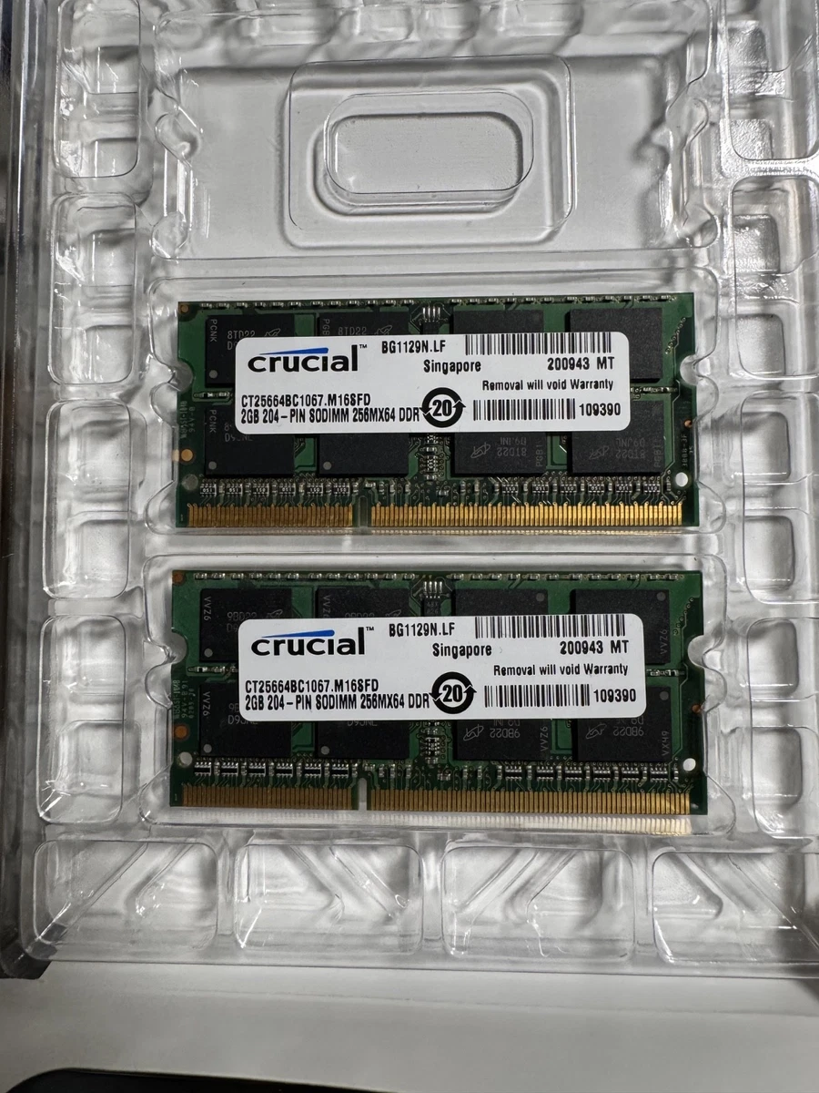 LOT DE 2 CT102472BB1067Q.36FD1 Crucial 8 Go PC3-8500 DDR3-1066 MHz ECC