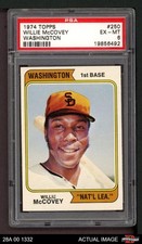 1974 Topps #250 Willie McCovey WAS NATL LEA HALL-OF-FAME VARIATION PSA 6 - EX/MT