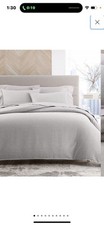 Hotel Collection Modern Crosshatch KING Duvet Cover Shams Set Gray