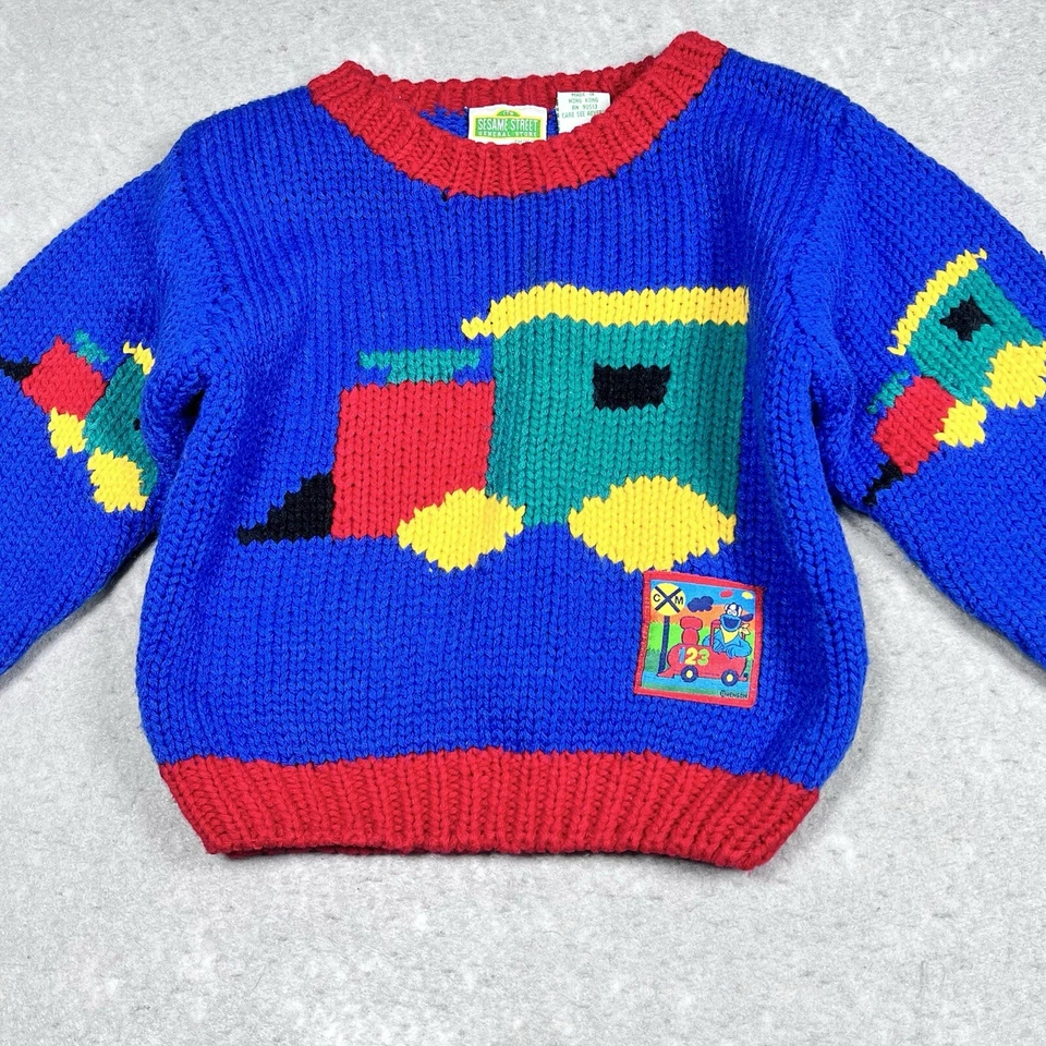 Suéter Vintage Plaza Sésamo Tejido a Mano Bebé Talla 24 Meses Hecho en Hong Kong Foto 3 de 4