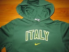 Rare ITALY Vtg NIKE y2k ish hood Hoodie Soccer team jersey shirt CENTER SWOOSH S