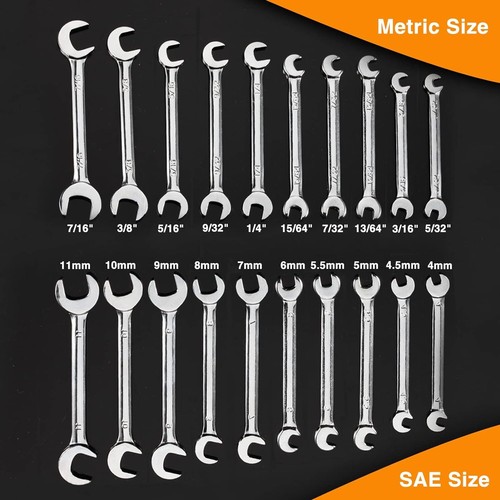 Mini Double Open End Wrench Set Metric and SAE 20 Pcs 4-11mm & 5/32" to 7/16"... - Picture 7 of 7