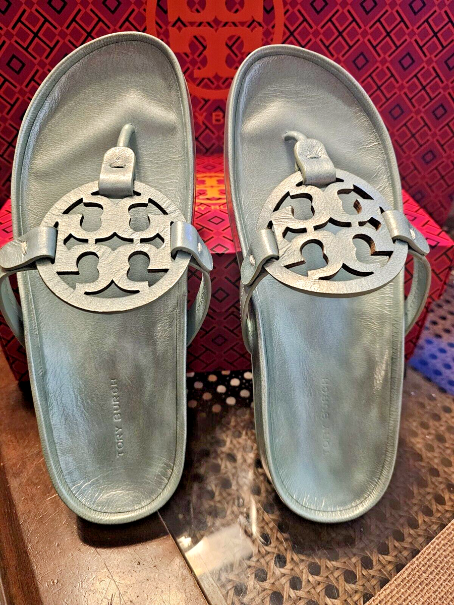 セール【TORY BURCH】MILLER CLOUD レザーサンダル☆ リゾート風 TORY BURCH MILLER CLOUD SANDAL SPARK GOLD/NATURAL LEATHER