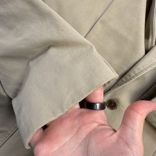 Lands End Sport Coat Mens 46R Beige Khaki Canvas Jacket Blazer Field Travel READ - Picture 4 of 19