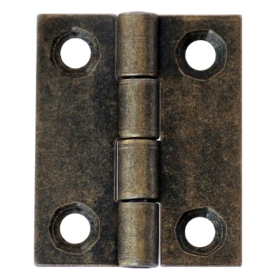 20x Schatullen - Gerollte Scharniere 20 x 25 mm Alt Messing Schwergängig