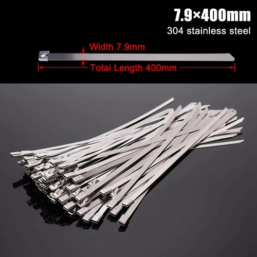 Wire Cable Zip Ties Wraps 304 201 Stainless Steel 4.6-10mm Wide 100-500mm Long - Foto 24 di 36