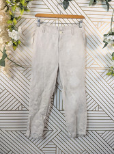 Muji Pants Women's 100 Linen Hemp Beige Trousers Pants Size M HEMMED  STAIN