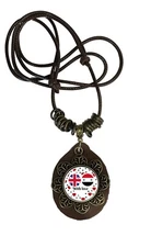 U.K. & Syria With Love Heart Expandable Eva Pendant Necklace + Gift Bag