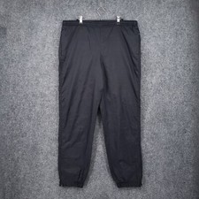 VINTAGE Nike Track Pants Jogger Womens Medium 8 10 Black Windbreaker Zip Y2K