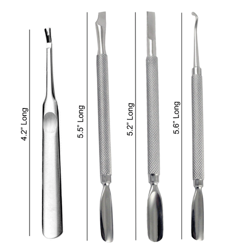 CUTICLE NIPPER PUSHER INGROWN TOENAIL LIFTER PEDICURE NAIL CARE TOOLS (5 PC) - Picture 2 of 8