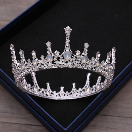 Baroque Bridal Jewelry Vintage Crystal Pearl Queen Crown Tiaras Headband - Bild 3 von 14