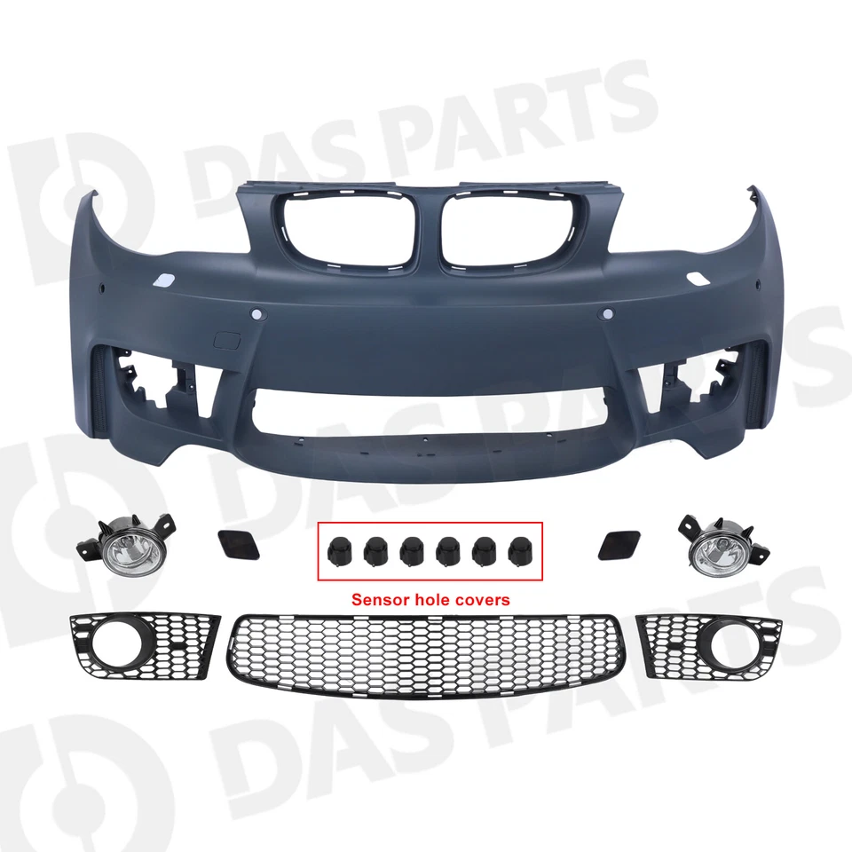 1M Style Front Bumper Fog Lamps Grille For 08-13 BMW E82 E88 1 Series 128i 135i Foto 2 de 4
