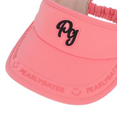【PEARLY GATES】W Cubic Smile Ribbon Detachable Sun Visor Genuine PEARLY GATES GOLF Womens Smile Logo Point Ribbon Sun
