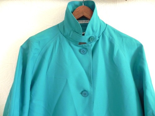Vtg Misty Harbor Rain Coat Turquoise Button Up Pockets Rain/Stain Repellent 10P - Picture 3 of 10