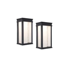 HARBOR BREEZE 2 CT. Matte Black 8.67" H Hardwired LED Dusk To Dawn Light - NEW!