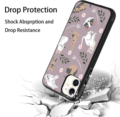 For iPhone SE XS XR Max 5 6 7 8 Plus kitten cat silhouette Pattern Hybrid Covers - Picture 14 of 25