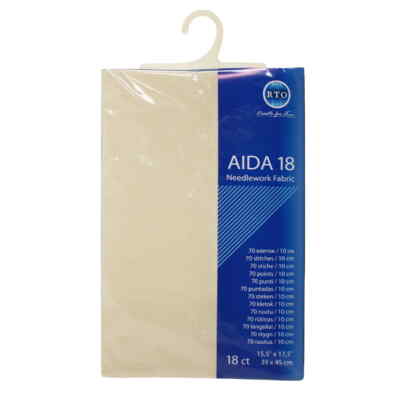 RTO Aida Zuschnitt, 18ct, ecru dunkel, 39x45cm