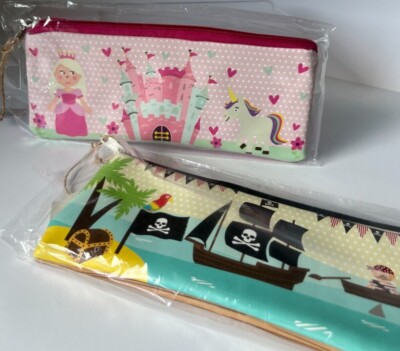 Verschiedene Designs CGB Kinder Federmäppchen - Piratenboot, Prinzessin Einhorn - Party