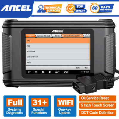 ANCEL For BMW & Ducati Diagnostic Scan Tool Oil Service & TPS Reset & ECU Reset