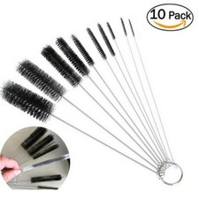 10Pcs Nylon Straw Brush Cleaner Bottle Tube Pipe Small Long Cleaning Set