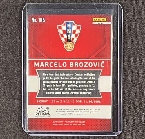 MARCELO BROZOVIC 2016 Panini Prizm Euro Silver Soccer Card CROATIA #185 PSA - Picture 2 of 2