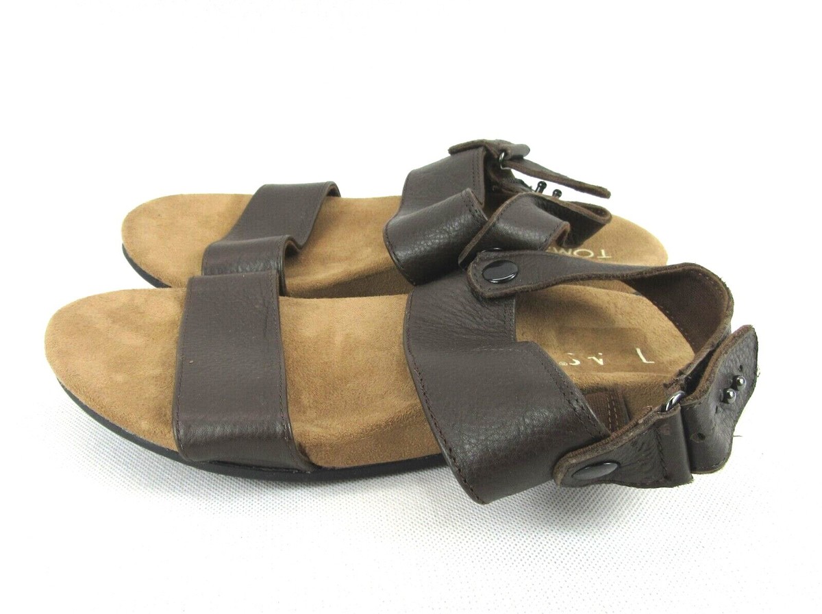 TOMS Moreno Mens 8M Brown Leather Straps Casual Beach  display picture 1