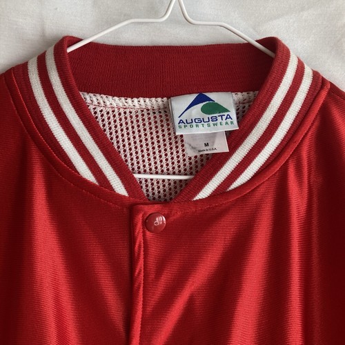 Vintage Augusta Sportswear Men's Red Snap Jacket Size M (24x25), Mesh Lining USA - Picture 9 of 14