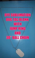 Aluminum Dye Sublimation Dog Tag Blanks -100PCs with 30" Ball Chain & Ring