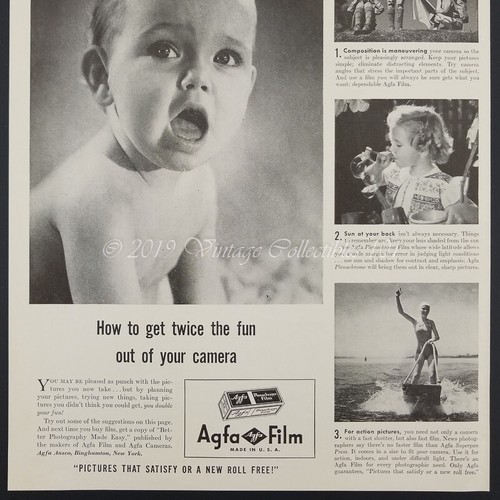 1941 Agfa Ansco Plenachrome Camera Film Baby Scouts photo art decor print ad - Picture 11 of 12