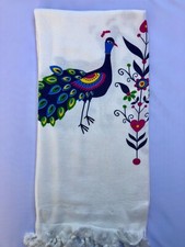 Turkish Pareo Beach And Bath Towel Peshtemal Natural Printed Viskose Cotton M-4