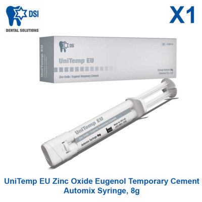 DSI UniTemp EU Znc Oxide Eugen00l Temporary Cement Automix Syringe, 8g