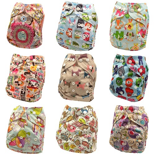 10 x Reusable Modern Cloth Nappies & Inserts All Size Diapers Print Bulk sales - Picture 9 of 33