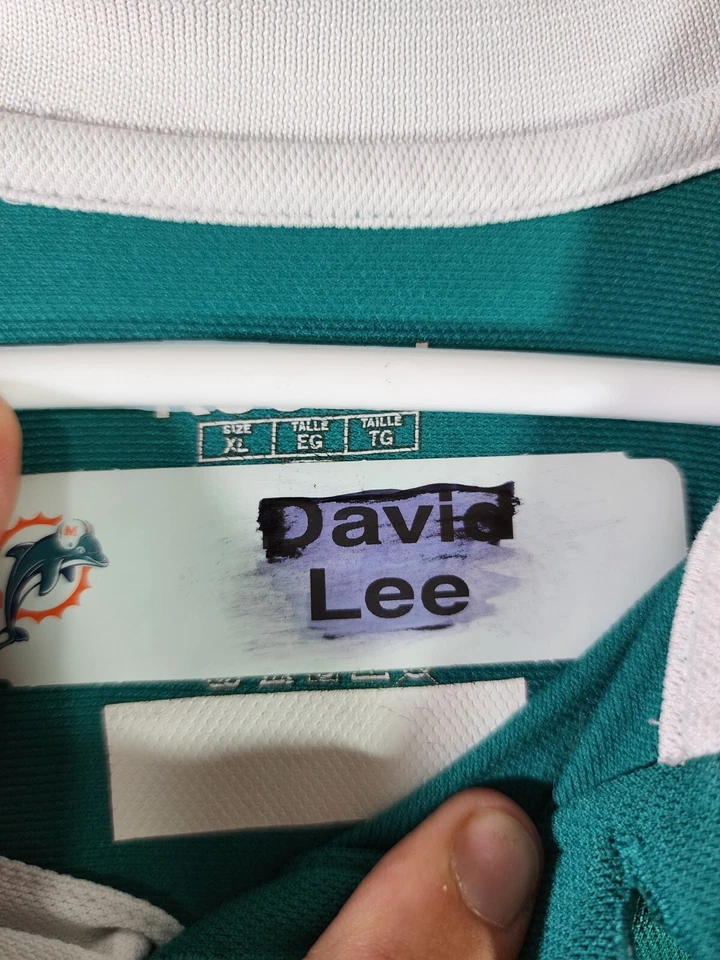 Polo Reebok NFL Miami Dolphins Aqua Color Block Para Hombres XL Jugador/Entrenador Usado  Foto 4 de 4