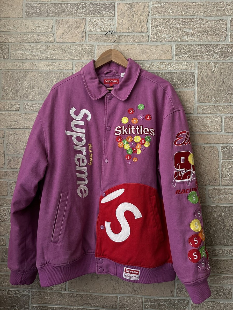 Supreme x Skittles Mitchell & Ness Varsity Jacket Purple Taste