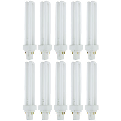 10 Pack Sunlite 26 Watt PLD 4-Pin Double Twin Tube, G24Q-3 Base, Soft White