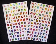 Mrs Grossman Vintage Two 4x6" Sticker Sheets Glitter Alphabet